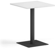 Konferenčný stolík ENZO, 60x60 cm, čierna podnož, biela