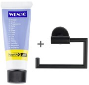 Matne čierny samodržiaci držiak na toaletný papier z nehrdzavejúcej ocele Bosio – Wenko