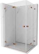 Mexen Lunar-F Duo, skladací sprchový kút 75 x 70 cm, 8mm číre sklo, profil ružové zlato, 836-075L-070P-60-00