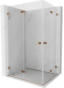 Mexen Lunar-F Duo, skladací sprchový kút 75 x 70 cm, 8mm číre sklo, profil ružové zlato, 836-075L-070P-60-00