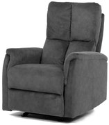 Křeslo polohovací, manuální polohování, šedá látka, houpací mechanismus