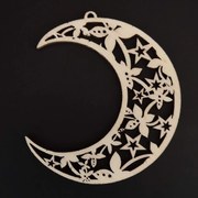 AMADEA Drevená ozdoba mesiac 8 cm