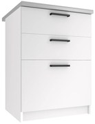 Kuchynská skrinka Belini spodná so zásuvkami 60 cm biely mat s pracovnou doskou TOR SDSZ60/0/WT/WT/0/B1