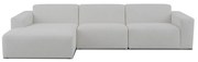 Biela rohová pohovka z textílie buklé (ľavý roh) Roxy – Scandic