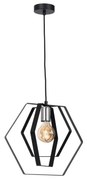 Luster na lanku HEXAGON 1xE27/60W/230V čierna/chróm