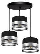 Luster na lanku MILO 3xE27/60W/230V strieborná/čierna