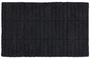 Čierna bavlnená kúpeľňová predložka Zone Tiles, 50 × 80 cm