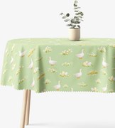 Goldea veľkonočný oválny teflónový obrus - husy a kraslice 120 x 160 cm