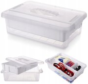 Organizér, úložný box 2v1, multifunkčný, biely STORMAX - 6 l, 32 x 23 x 11 cm