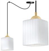 Závesné svietidlo Riffle Square Spider, 1x biele sklenené tienidlo, b/g