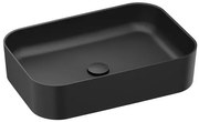 Ravak Ceramic Slim umývadlo na dosku 55x37 cm čierna mat bez otvoru pre batériu, bez prepadu XJX0D155001