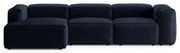 Tmavomodrá menčestrová rohová pohovka (ľavý roh/s leňoškou) Bergamo – Cosmopolitan Design