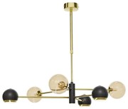 Jupiter 1966 - Luster na tyči MOKA 3xGU10/10W/230V + 3xG9/10W/230V zlatá/čierna/béžová