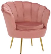 Staro - ružové zamatové kreslo Vertizia - 75 * 75 * 75cm