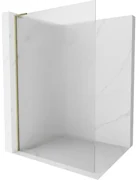 Mexen Kioto L, sprchová zástena Walk-In 80 x 200 cm, 8mm sklo s rebrovým vzorom, zlatý lesklý profil,800-080-103-50-09