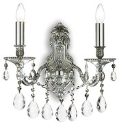 Ideal Lux - Krištáľové nástenné svietidlo GIOCONDA 2xE14/40W/230V strieborná