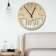 Nástenné hodiny z dreva - Noty čierne aj farebné | SENTOP PR0453