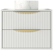 Závěsná skříňka pod umyvadlo Avila s deskou 60 cm bílá/zlatá