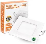 BERGE LED panel štvorcový 83x83x15mm vstavaný - SANAN 2835 - 3W - 230V - 200Lm - neutrálna biela