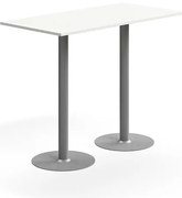 Barový stôl ALVA, 1400x700x1000 mm, s kotvením do zeme, HPL, čierna/biela