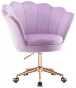 LuxuryForm DESIGN Kreslo FREY VELUR na zlatej podstave s kolieskami - levanduľa