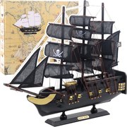 LEAN Toys Zberateľský model dekoratívnej plachetnice Black Pearl 40x35cm
