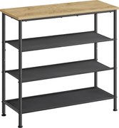 Botník TAYLOR ARTISAN s čiernou konštrukciou 75x71 cm, 3 police