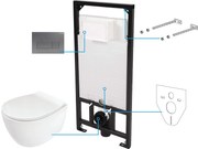Deante Silia, závesný WC set 6v1 pod omietku, biela-antracitová, DEA-CDLT6ZPW