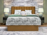 Manželská posteľ Boxspring 160 cm Asencion (horčicová). Vlastná spoľahlivá doprava až k Vám domov. 1092472