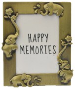 Zlatý fotorámik so slonmi - 4*5 cm