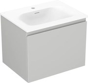 Mexen Orio, kúpeľňová skrinka 60 cm s umývadlom Vela, 1 zásuvka, šedá matná/biela matná, 91A10-06047-1-BF62-W23M01