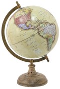 Farebný dekoratívny glóbus na drevenom podstavci Globe - 22*22*37 cm