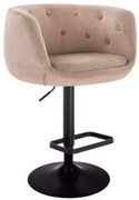 LuxuryForm DESIGN Barová stolička MONTANA VELUR na čiernom tanieri - latte