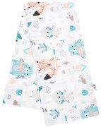 NEW BABY Flanelová plienka s potlačou New Baby biela zvieratká