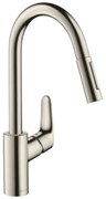 Hansgrohe Focus M41, kuchynská páková batéria 240 s výsuvnou sprškou, 2jet, vzhľad nerezu, HAN-31815800