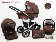 Kombinovaný kočík Raf-pol Largo - Brown Square (2-kombinácia)