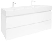 Kúpeľňová skrinka s umývadlom SAT B-Way 119x50x45 cm biely lesk BWAY2120WU2BB