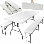 JAKS Skladací pivný set 180 cm biely
