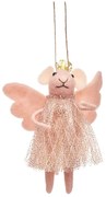 Textilná ručne vyrobená vianočná ozdoba 13 cm Pink Princess Fairy Mouse – Sass &amp; Belle