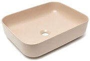 Umývadlo na dosku SAT Infinitio 50x39 cm hnědá mat bez prepadu SATINF5039LBRM
