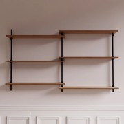 Regál na stenu DECO s 6 policami 92,5x160x17,5 cm