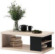 Konferenčný stolík LORA s policou a úložným priestorom, béžový/čierny
