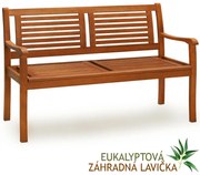 Casaria Záhradná lavica MANUELA, 120x60x90cm, prírodná hnedá