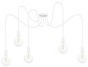 Luster na lanku MIROS 5xE27/60W/230V pavúk biela