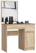 Kozmetický stolík so zrkadlom P-2/SL dub sonoma pravý
