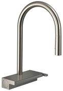 Hansgrohe M81, drezová batéria Aquno Select s výsuvnou koncovkou a plochým sprchovým prúdom, vzhľad nerezový, HAN-73837800