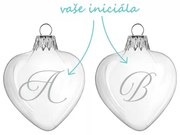 Pieskované banky malé srdiečka s iniciálou 6,5 cm 2 ks