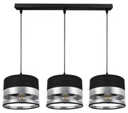 Luster na lanku MILO 3xE27/60W/230V strieborná/čierna