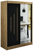 Skriňa Halifax Y2 150 Dub Artisan/čierna/Zrkadlo