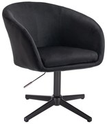 LuxuryForm DESIGN Stolička VENICE VELUR na čiernom kríži - čierna